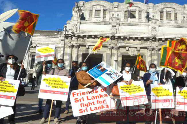 Sri Lankans in Italy protest against UNHRC report on Sri Lanka