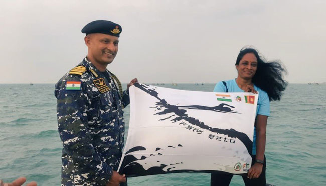 Woman swims from Sri Lanka to India across Palk Strait