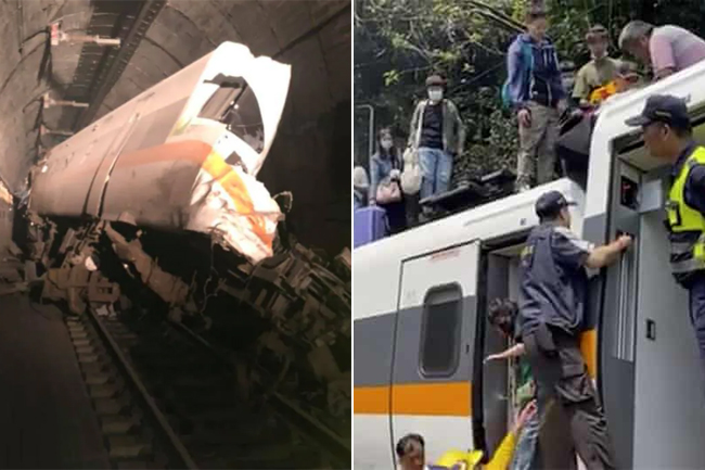 At least 36 killed, dozens trapped after train derailment in Taiwan