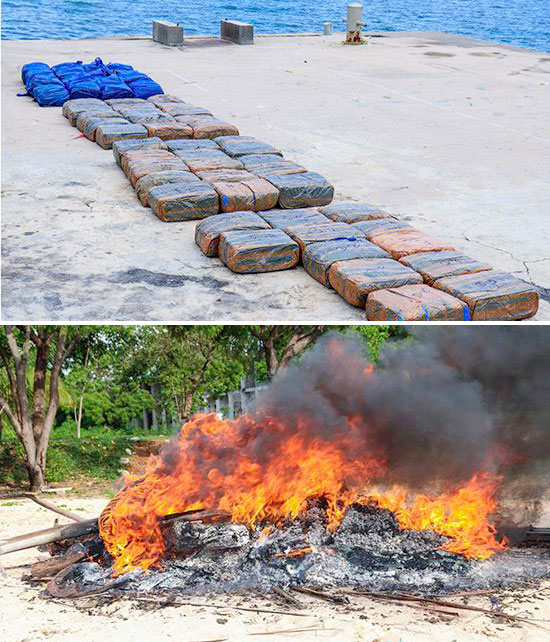 Navy destroys over 183kg Kerala cannabis found floating in northern seas