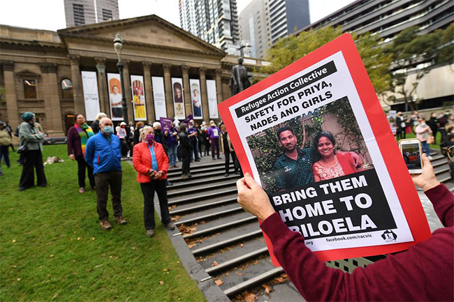 Australia temporarily releases Sri Lankan asylum seeker family after 2 years island detention