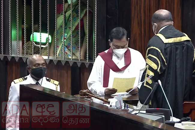 Basil Rajapaksa takes oath as new MP