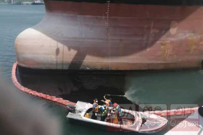 Fuel leak in merchant ship at Hambantota Port