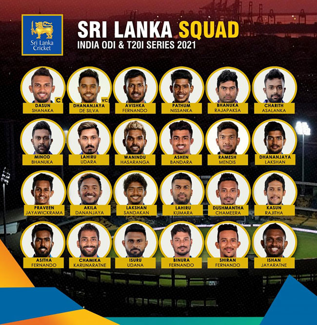 Sri Lanka squad for limited overs series against India