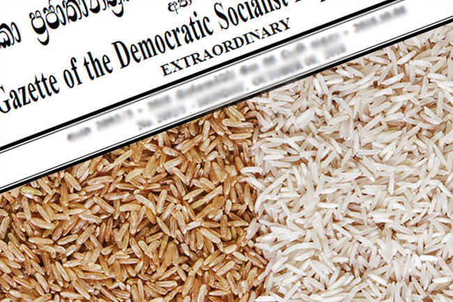 Gazette Extraordinary issued to cancel MRP imposed on rice