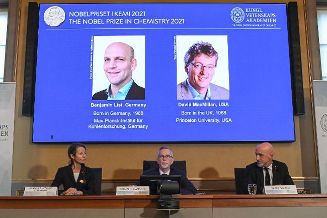 Nobel chemistry prize honors two scientists for developing tool to build molecules