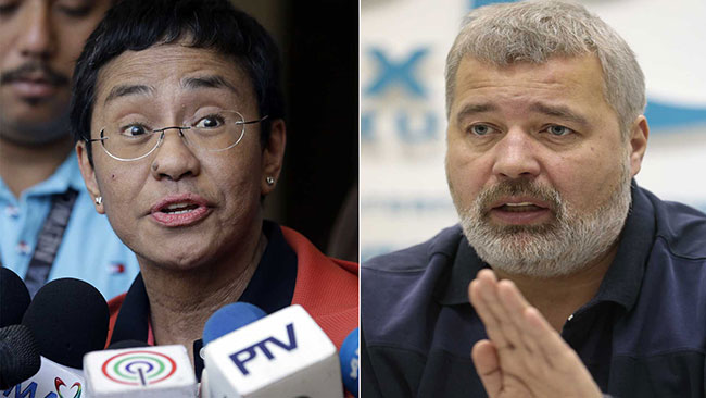 Journalists in the Philippines and Russia win 2021 Nobel Peace Prize