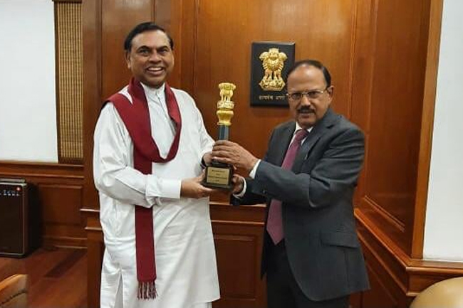 Basil Rajapaksa calls on Indias National Security Advisor