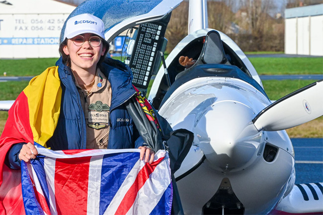 Teenage pilot Zara Rutherford completes solo round-world record