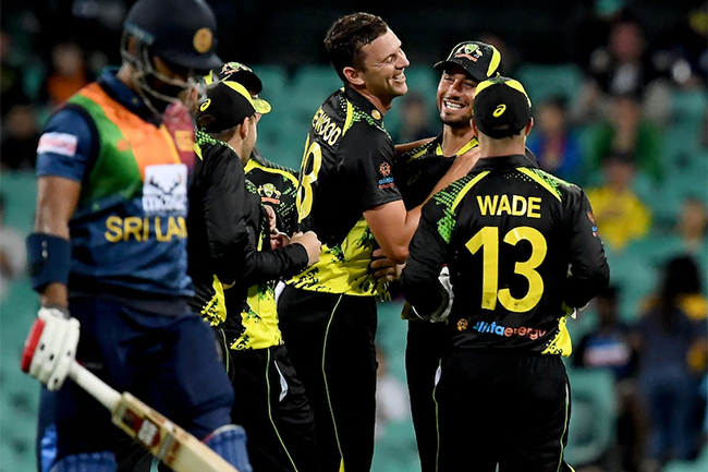 Australia defeat Sri Lanka by 20 runs in rain-hit opening T20