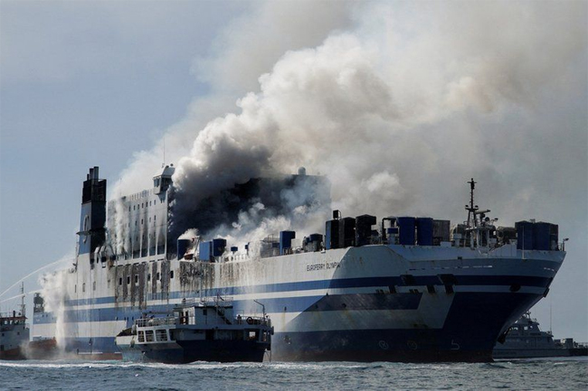 Eleven missing, hundreds rescued after fire ravages ferry off Greece