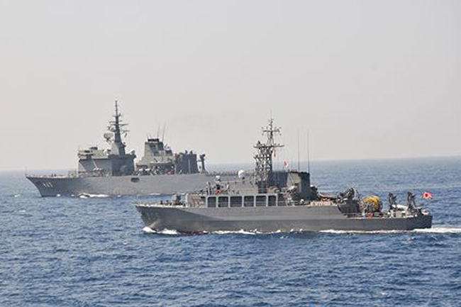 Two Japanese maritime self-defense force ships in Colombo
