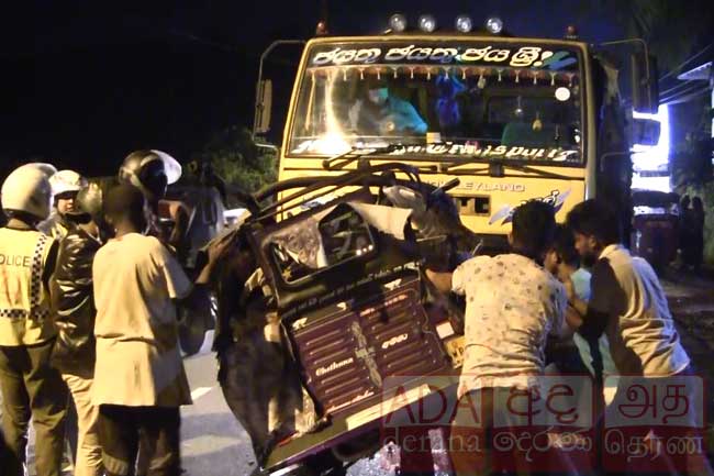 Two youths killed as lorry collides with three-wheeler