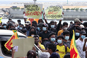 Protest at Galle Face...