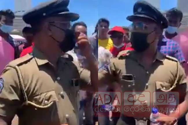 Police officer who joined Galle Face protest produced before court