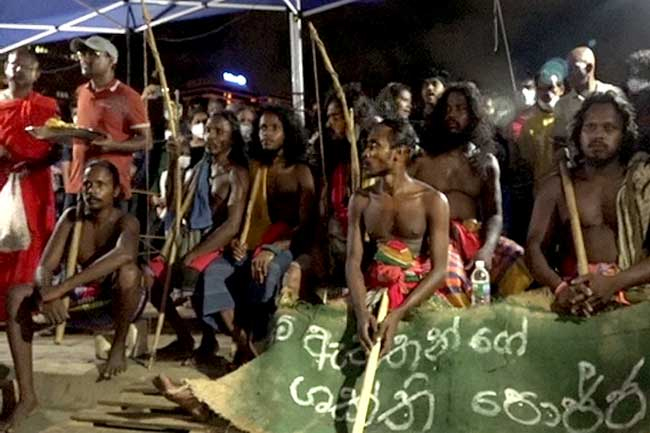 Veddah community joins protest at Galle Face Green