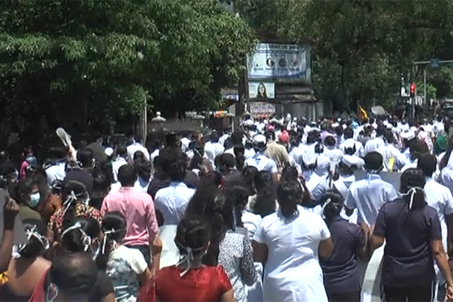 Road in front of Health Ministry blocked by protest