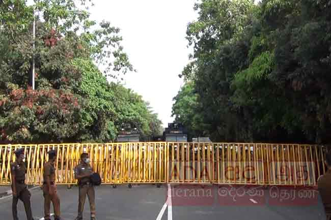 Parliamentary entry road barricaded by police
