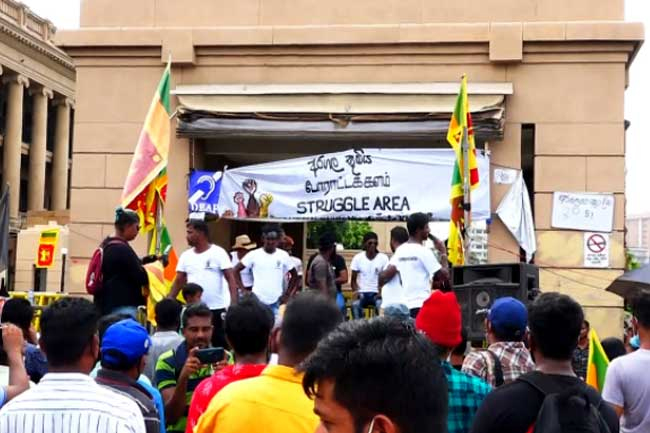Protest at Galle Face Green marks one month