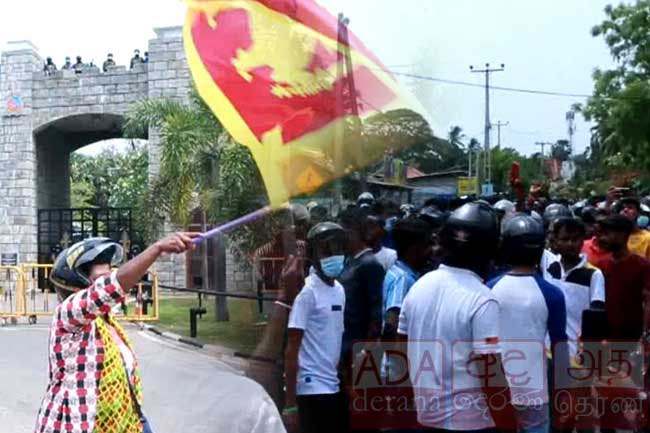 Protest in front of Trincomalee naval base