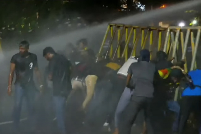 Tear gas and water cannons fired to disperse protesters near WTC