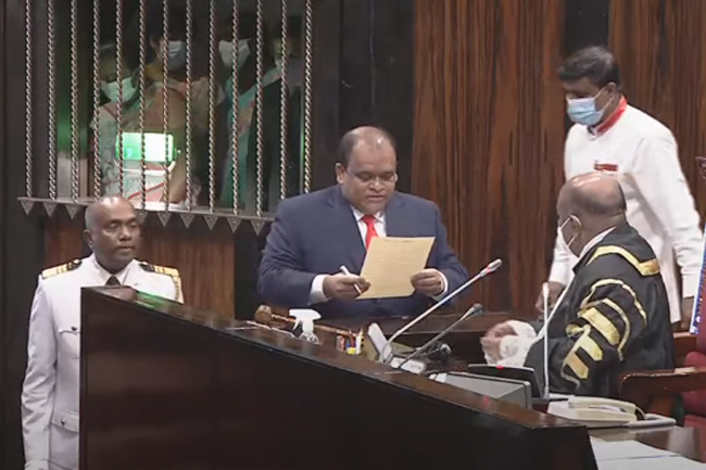 Dhammika Perera sworn in as Member of Parliament