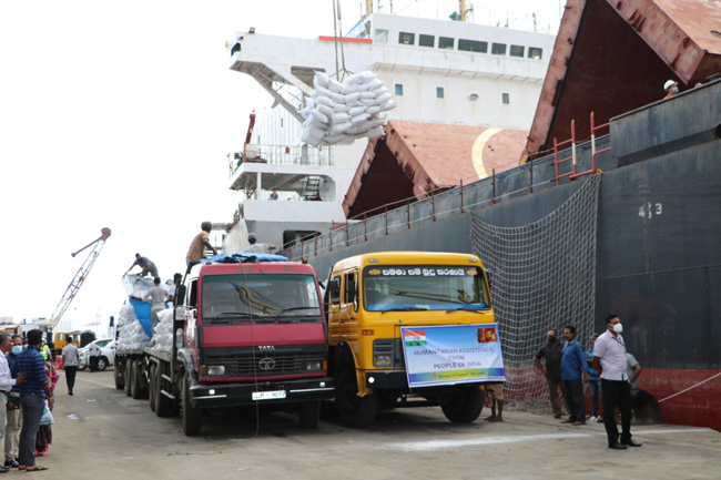 Sri Lanka receives LKR 3 Bn worth humanitarian supplies from India