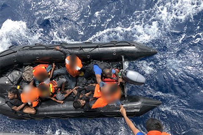 Navy rescues 55 suspected illegal migrants aboard distressed trawler