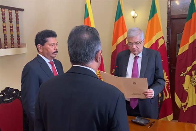 Ranil Wickremesinghe sworn in as Acting President