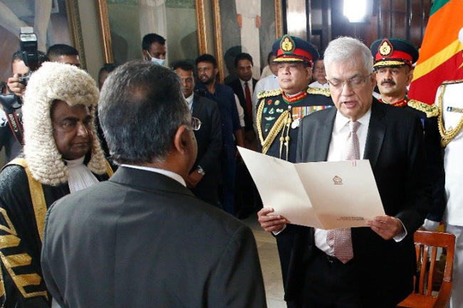 Ranil Wickremesinghe sworn in as new Sri Lanka President