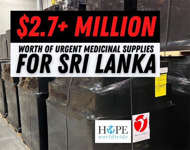 Urgent medical supplies worth over USD 2.7 million donated to Sri Lanka
