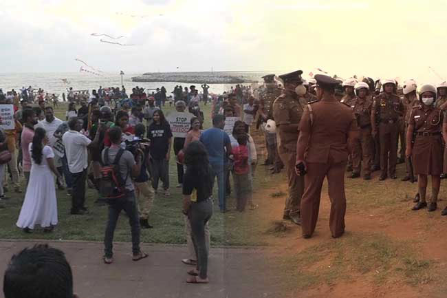 Several arrested during Aragalaya commemoration at Galle Face