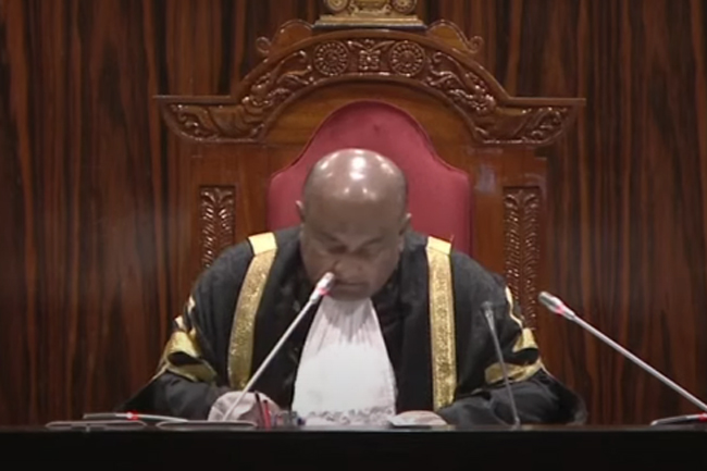 Speaker conveys order issued by President on maintaining public order