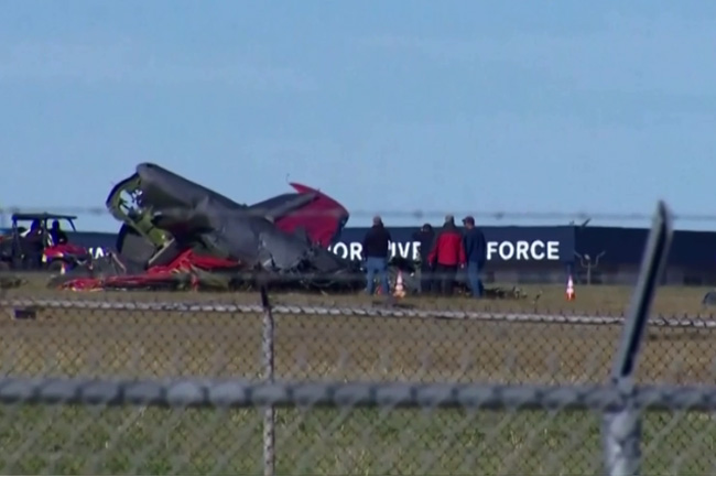 Dallas air show crash: Two World War Two planes collide in mid-air