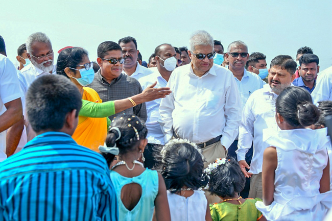 President on an observation tour of Mannar