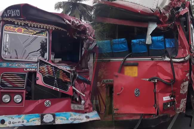 Three injured after two SLTB buses collided