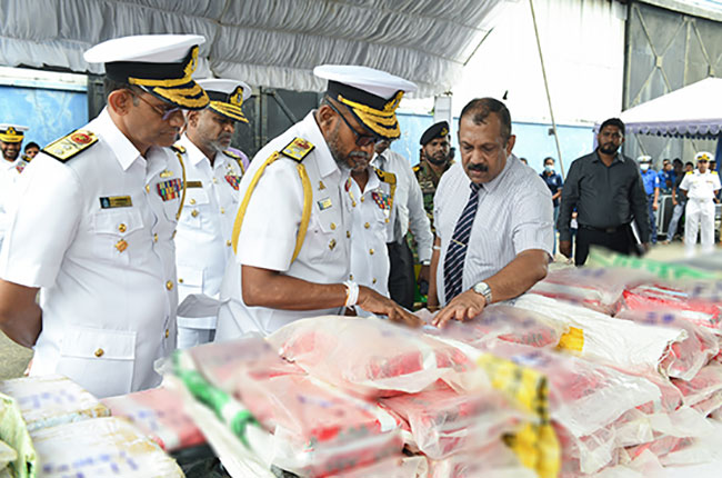 Trawler with ice and heroin worth over Rs. 4,586 Mn brought to Colombo Harbour
