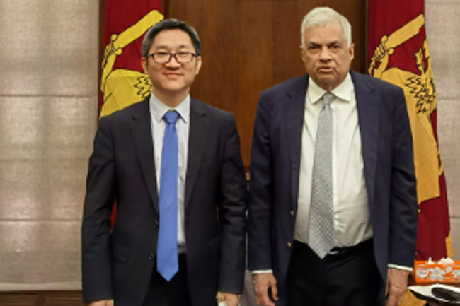 Deputy Chinese ambassador calls on President Ranil