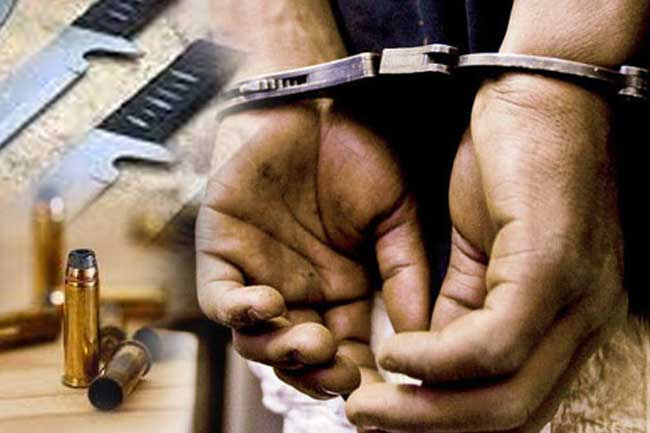 Two arrested with swords, live ammo and gunpowder