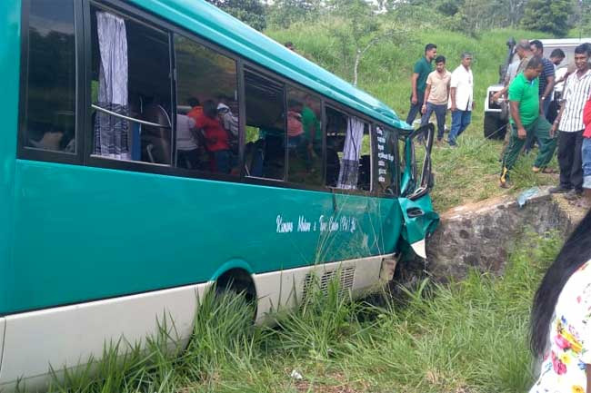 Several injured as bus topples down precipice on Southern Expressway