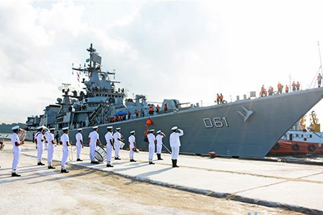 INS Delhi arrives at Trincomalee Port