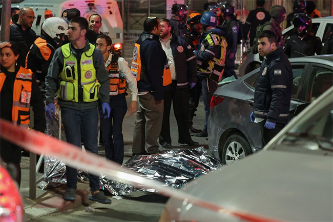 Seven people shot dead at a synagogue in Jerusalem