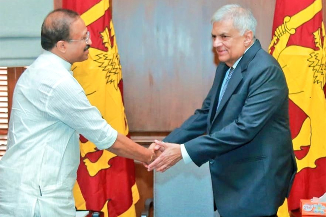 Indian State Minister For External Affairs Meets President Ranil