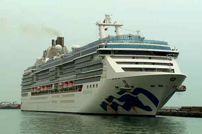 Luxury cruise ship Princess Cruise docks at Colombo Port