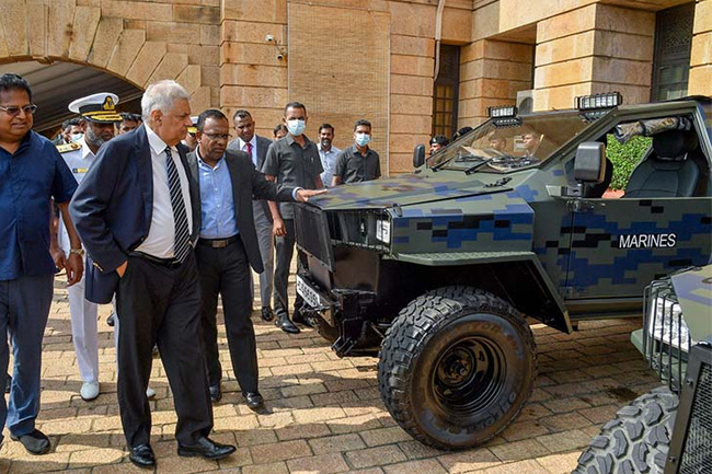 President inspects locally-made CATVs for countering illegal activities along coastal areas 