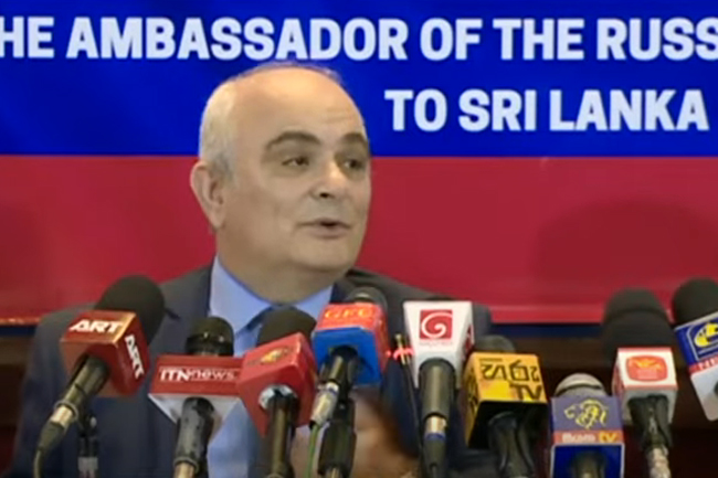 Russian envoy in Sri Lanka hits out at US for banning Karannagoda