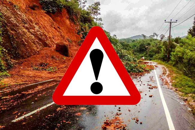Yellow and Amber landslide warnings issued to five districts