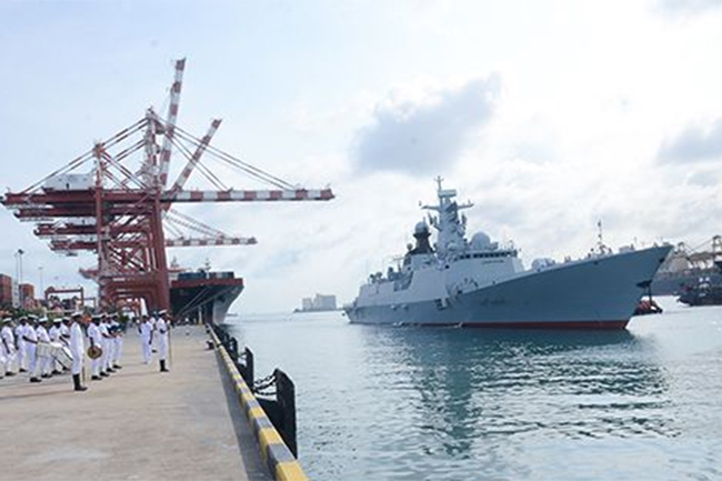 Pakistan naval ship Shahjahan docks at Colombo Port