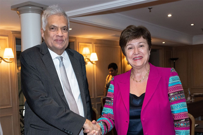 Committed to support Sri Lankas economic reforms  IMF chief tells President Ranil 