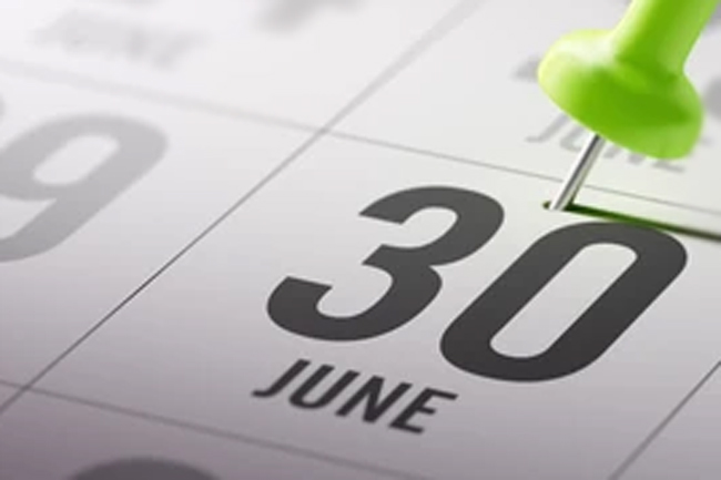 June 30 declared a special bank holiday